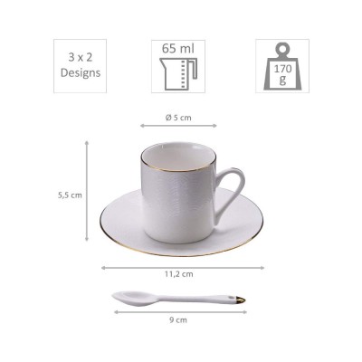 Tokyo Design set tazzine caffè Nippon White con piattini e cucchiaini