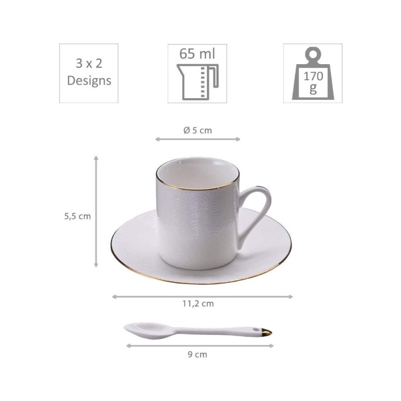nippon white filo oro set espresso 18 pezzi 1/6
