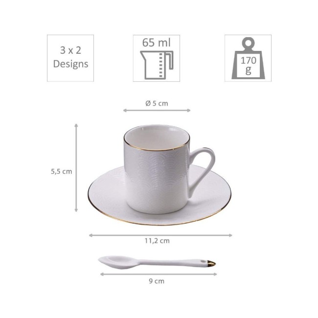 nippon white filo oro set espresso 18 pezzi 1/6