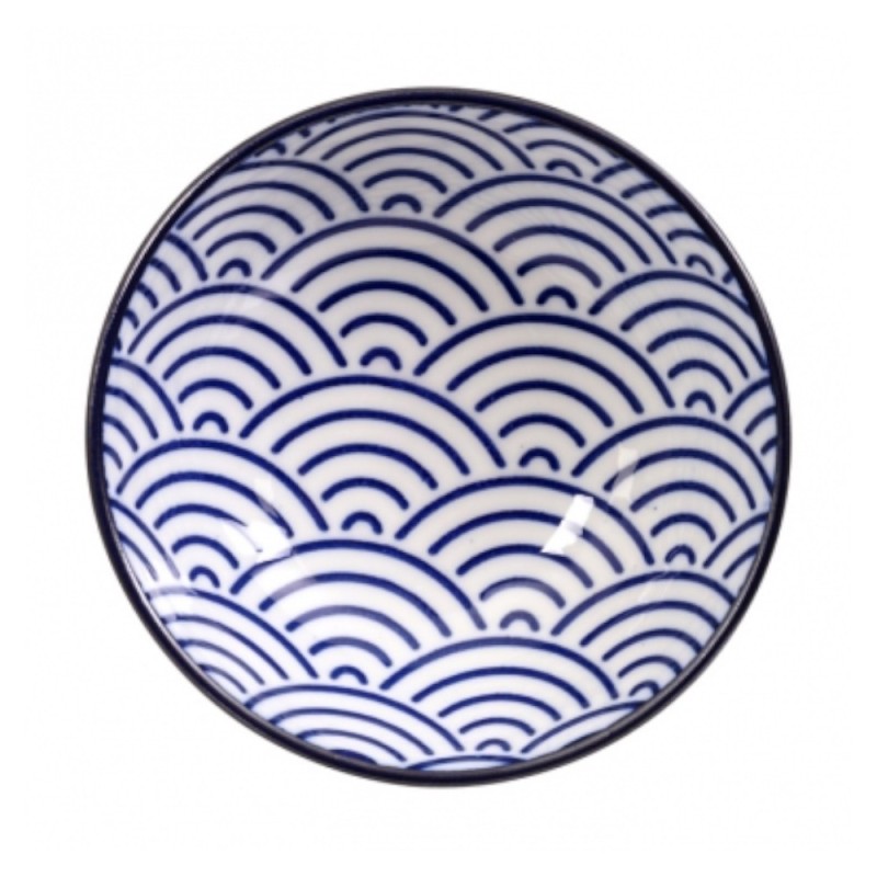 Nippon Blue Plate Set6 w/Chop 21x13.5 & 9.5x3cm Wa