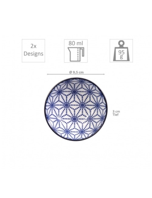 Nippon Blue Plate Set6 w/Chop 21x13.5 & 9.5x3cm Wa