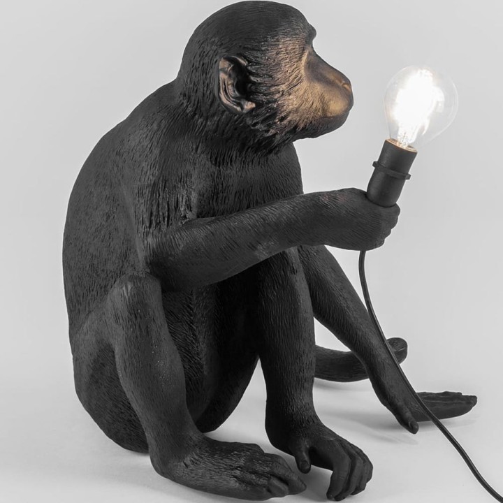 Seletti Monkey Lamp seduta nera da esterno 32 cm