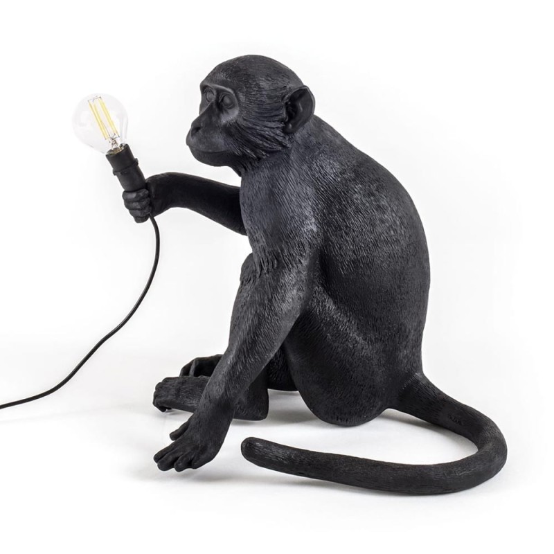 LAMPADA IN RESINA "MONKEY LAMP-OUTDOOR-BLACK" Cm.3