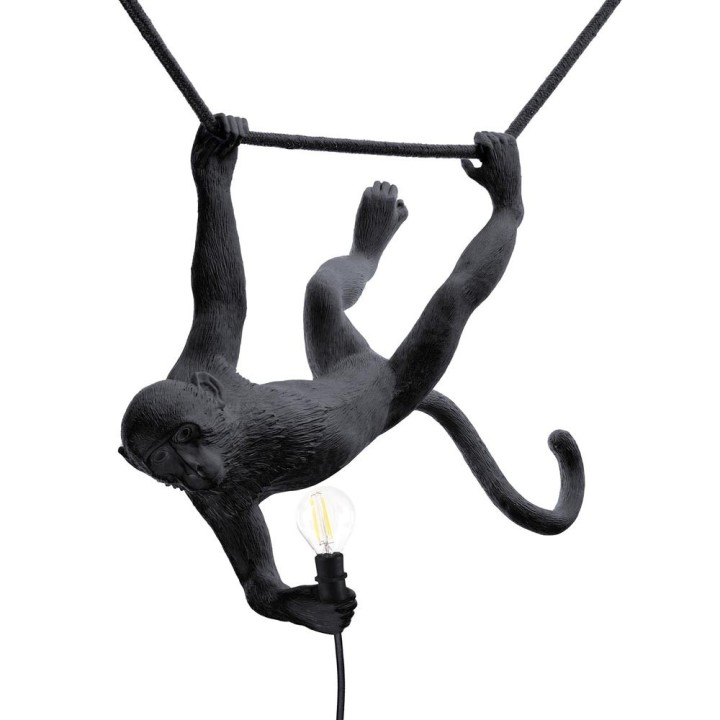 Seletti Monkey Lamp Swing nera da esterno