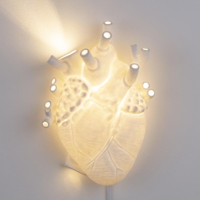 APLIQUE IN PORCELLANA "HEART LAMP" Cm.22x11 h.32