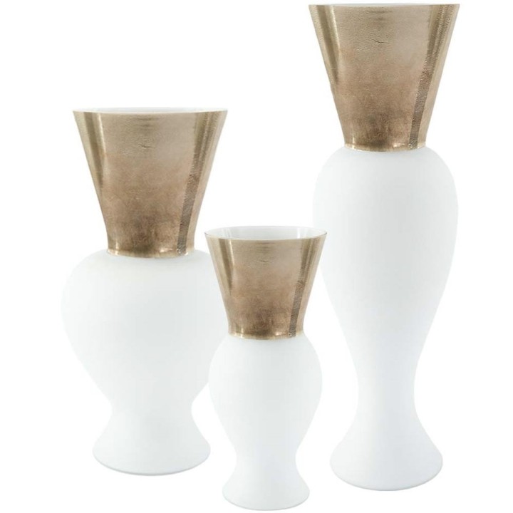 Venini Vaso Re lattimo alto 38 cm