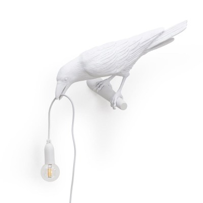 Lampada in Resina Bird Lamp Looking Left White Seletti –...