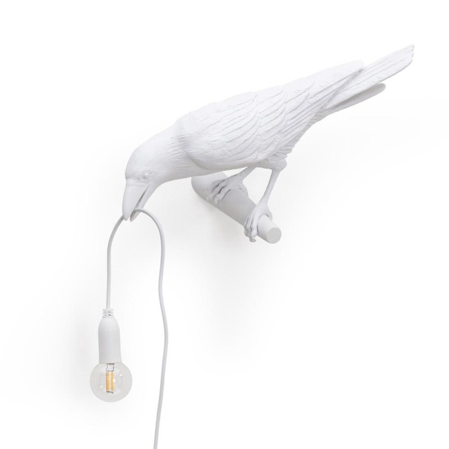 Lampada in Resina Bird Lamp Looking Left White Seletti – Design Marcantonio