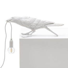 Seletti Bird Lamp Playing bianca in resina