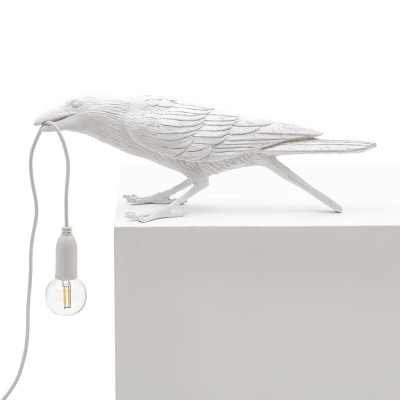 Bird Lamp White Playing – Lampada Uccellino da Tavolo di...