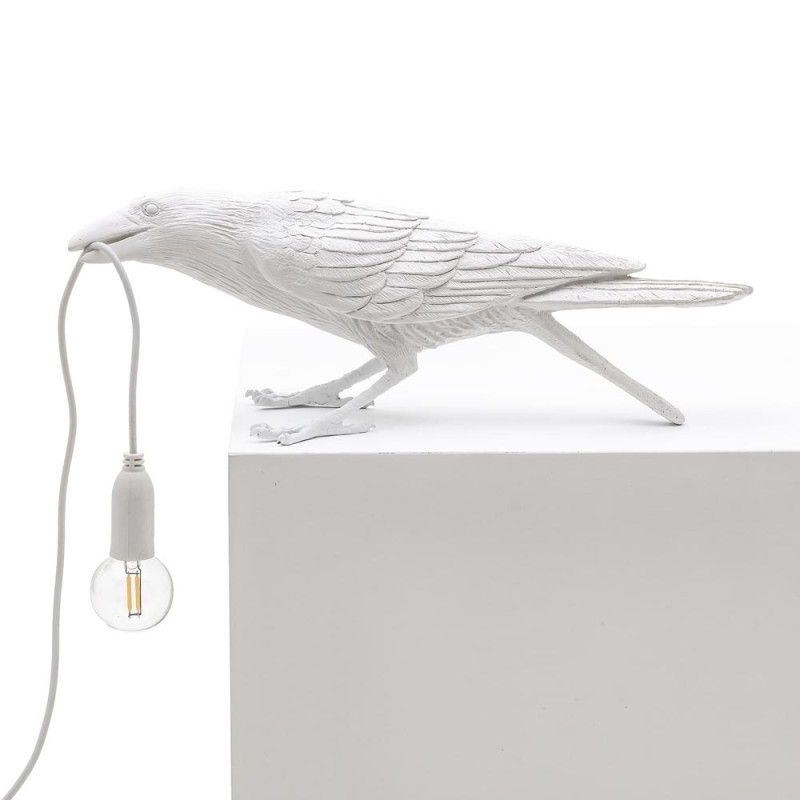Bird Lamp White Playing – Lampada Uccellino da Tavolo di Design Seletti