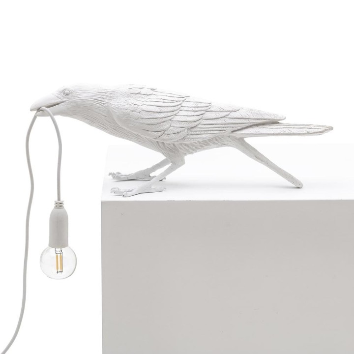 Seletti Bird Lamp Playing bianca in resina
