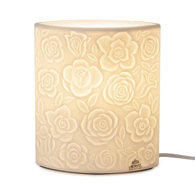 LAMPADA PORC.RILIEVO ROSE 14X9X16,5CM(H)
