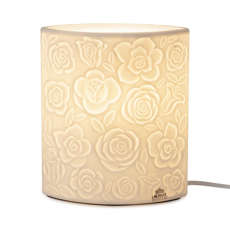 LAMPADA PORC.RILIEVO ROSE 14X9X16,5CM(H)
