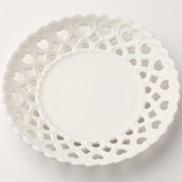 Hervit Piattino in porcellana traforata con cuori Ø 15 cm