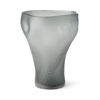 VASO VETRO SATURNO 28X40CM GRIGIO