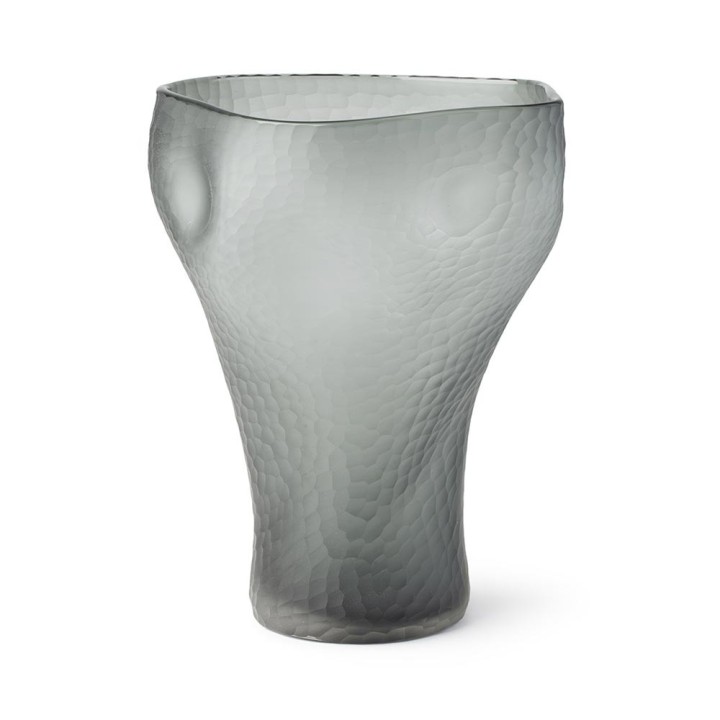 Hervit Creations Vaso Saturno in vetro grigio 28 × 40 cm