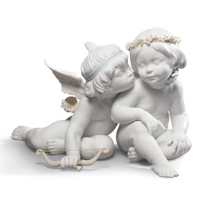 Lladrò Statua angeli Amore e Psiche in porcellana handmade