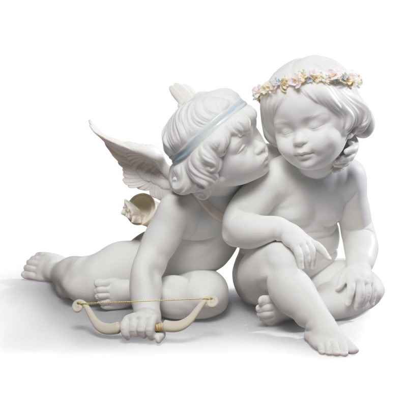 Lladrò Statua angeli Amore e Psiche in porcellana handmade