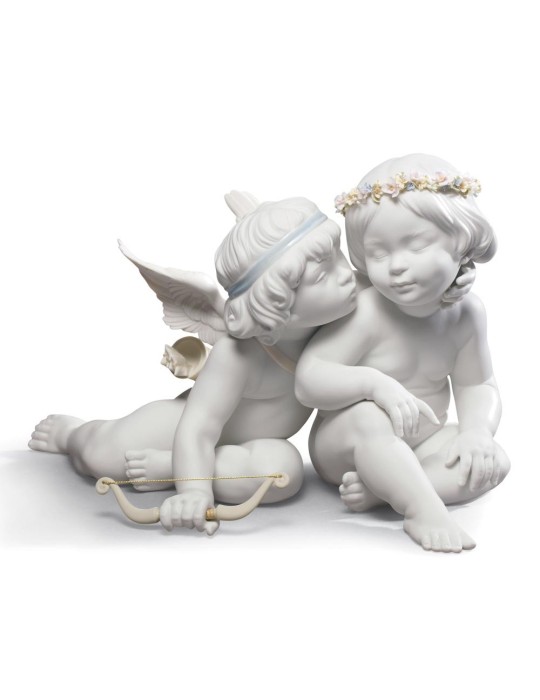 Lladrò Statua angeli Amore e Psiche in porcellana handmade