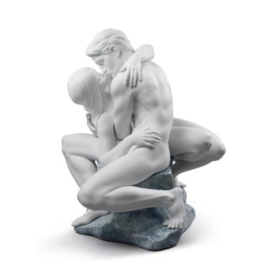 Lladrò Scultura coppia Bacio Appassionato in porcellana...
