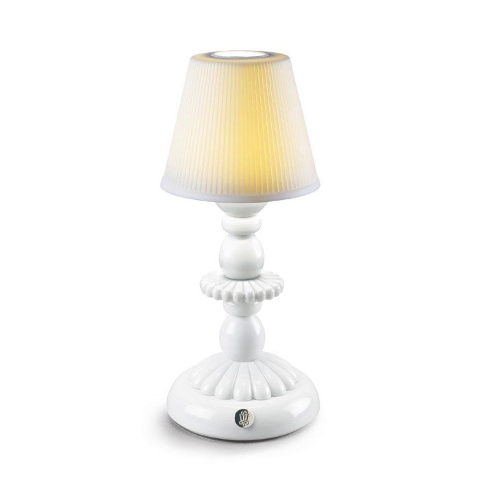 Lladró Lampada Firefly Lotus bianca alta 28 cm
