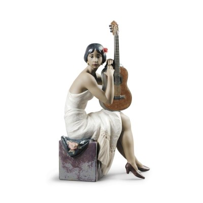Lladrò Statua suonatrice di flamenco in porcellana handmade