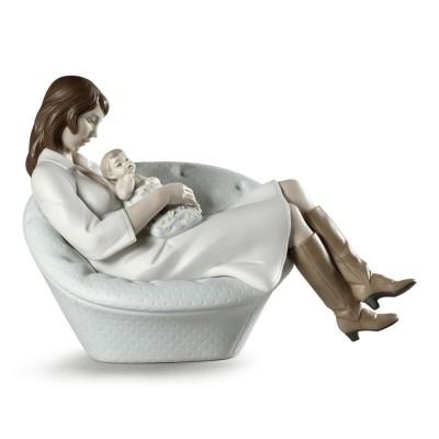 Lladrò Statua Dormendo con mamma in porcellana handmade