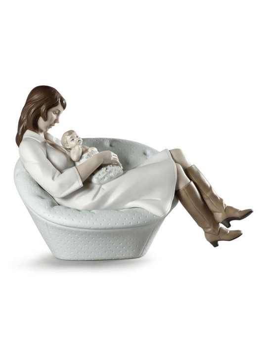 Lladrò Statua Dormendo con mamma in porcellana handmade