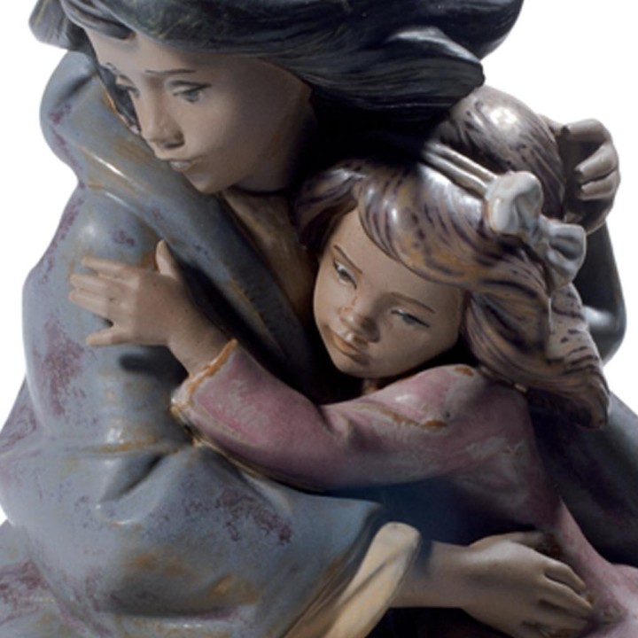 Lladró Statua Sorelle timorose alta 24 cm