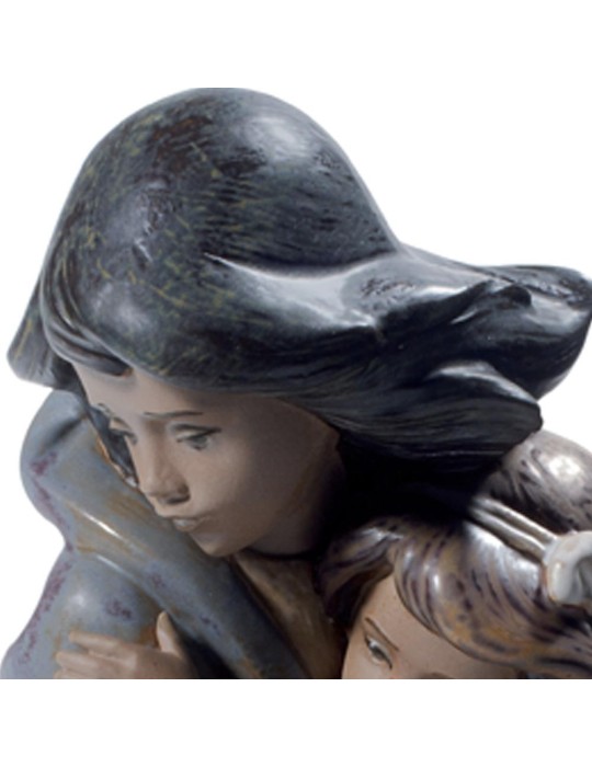 Lladrò Statua bimbe Sorelle timorose in...