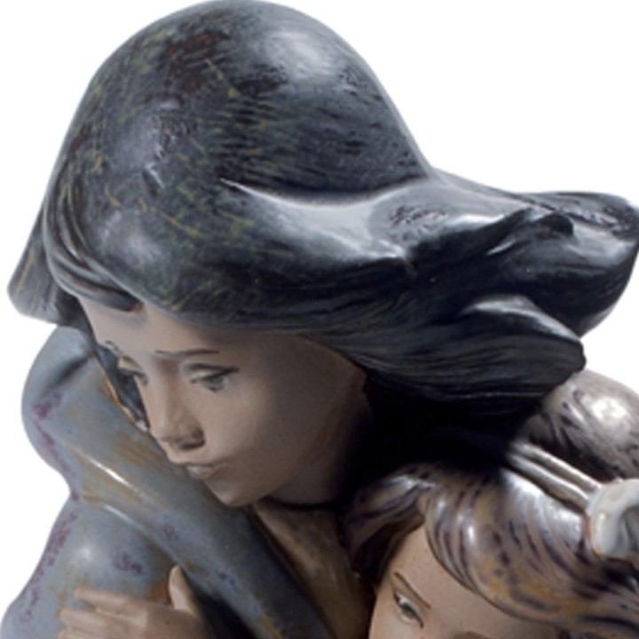 Lladró Statua Sorelle timorose alta 24 cm