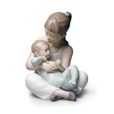 Lladrò Statua bimbi Sorellina e fratellino in porcellana...
