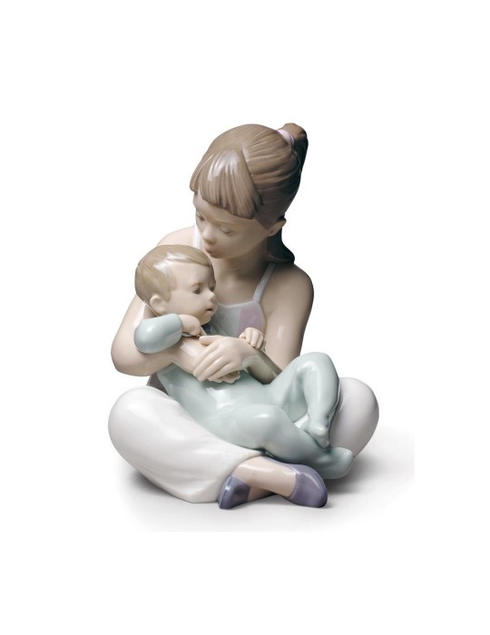 Lladrò Statua bimbi Sorellina e fratellino in porcellana handmade