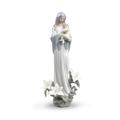Lladrò Statua Madonna dei fiori in porcellana handmade