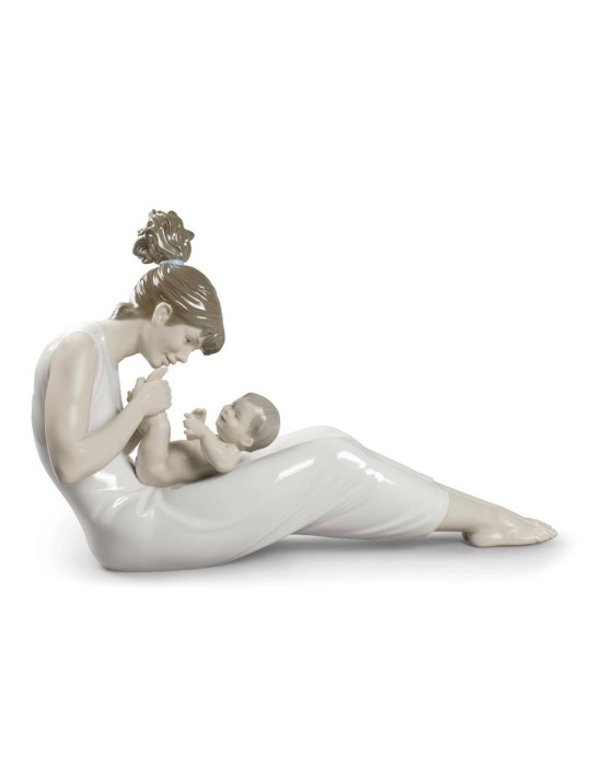 Lladrò Statua Risate con mamma in porcellana handmade