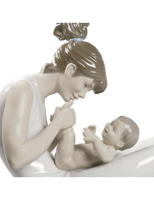 Lladrò Statua Risate con mamma in porcellana...