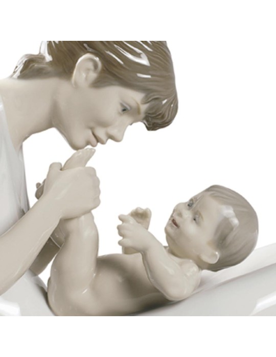 Lladrò Statua Risate con mamma in porcellana...