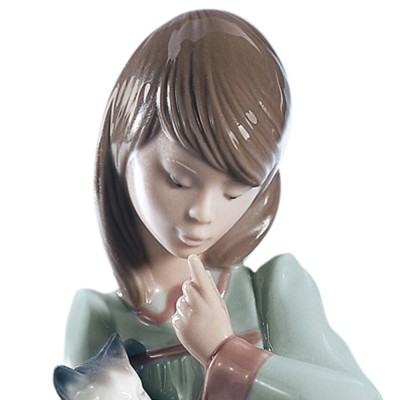 Lladrò Statua Ragazza con animali in porcellana handmade 2
