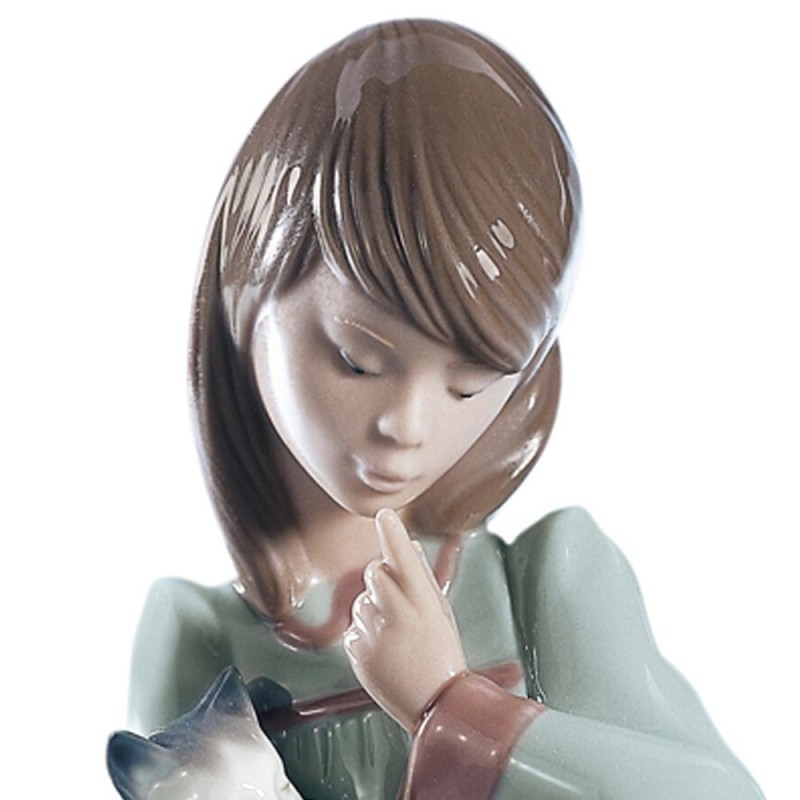 Lladrò Statua Ragazza con animali in porcellana...