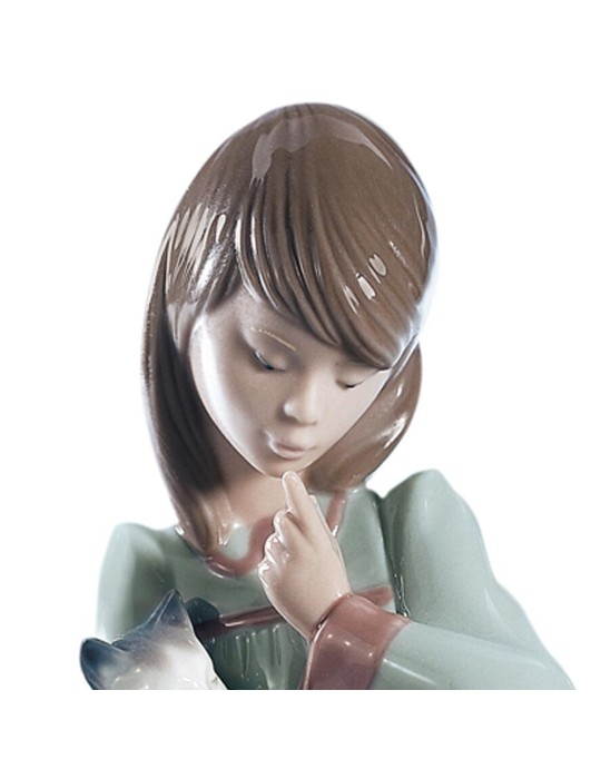 Lladrò Statua Ragazza con animali in porcellana...