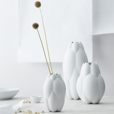Vaso da Tavolo in Porcellana Core Bianco Opaco 31 cm –... 2