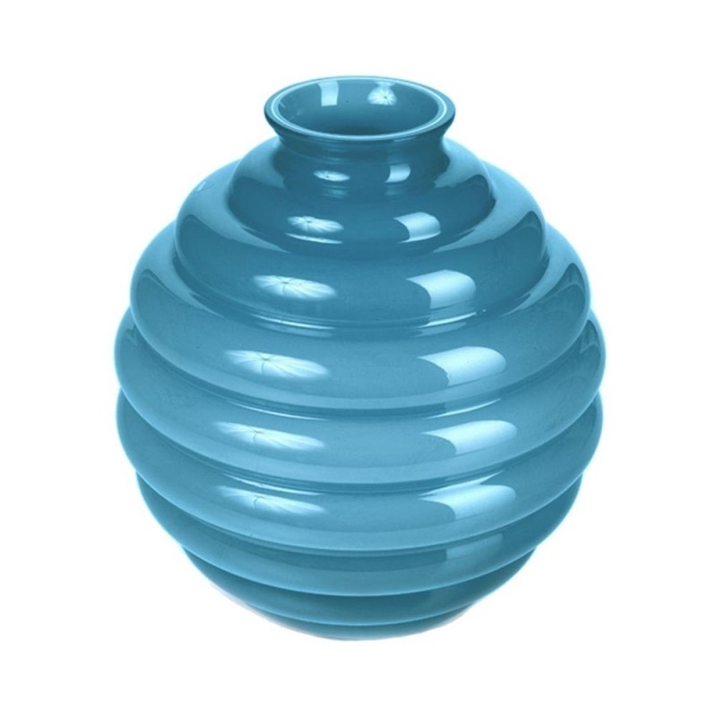 Vaso Decorativo Déco Venini in Vetro Soffiato – Colore Acquamarina (H 29 cm)