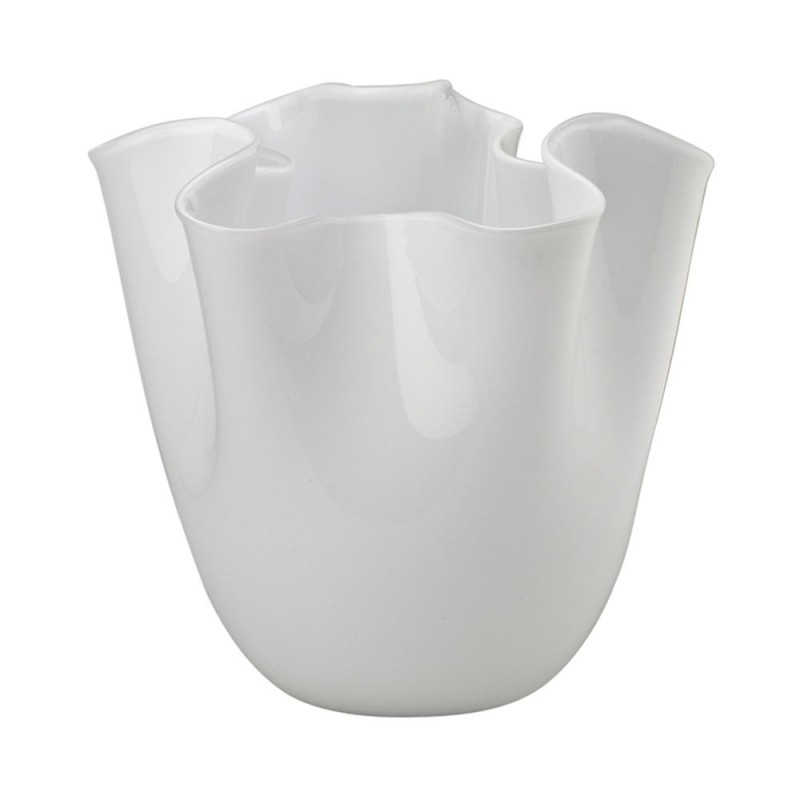 Vaso Fazzoletto Venini in Lattimo – Design Iconico in Vetro di Murano