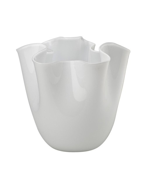 Vaso Fazzoletto Venini in Lattimo – Design Iconico in Vetro di Murano