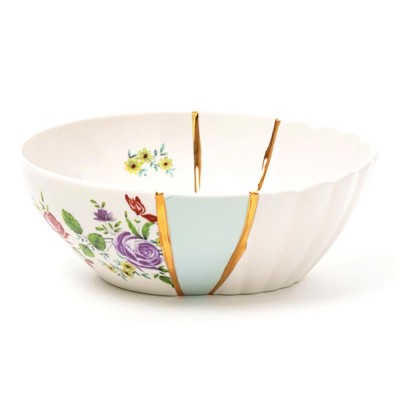CIOTOLA IN PORCELLANA ? Cm.19 h.7,2 "KINTSUGI-n'3"
