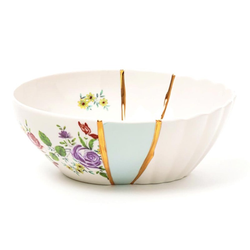 CIOTOLA IN PORCELLANA ? Cm.19 h.7,2 "KINTSUGI-n'3"