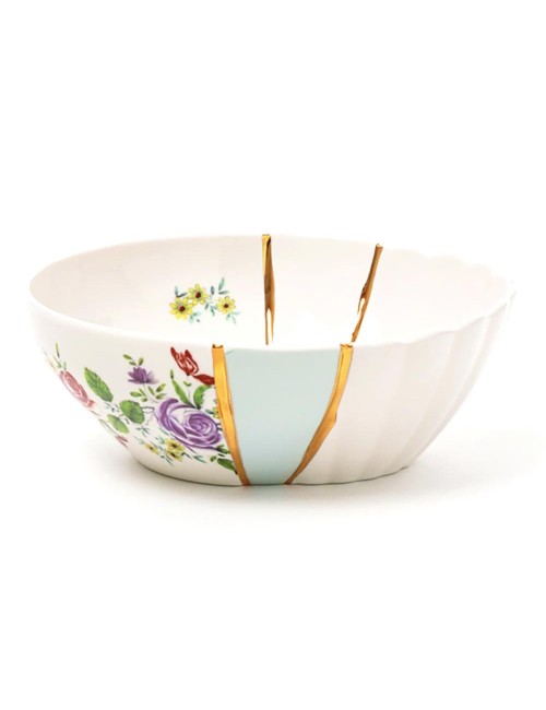 CIOTOLA IN PORCELLANA ? Cm.19 h.7,2 "KINTSUGI-n'3"