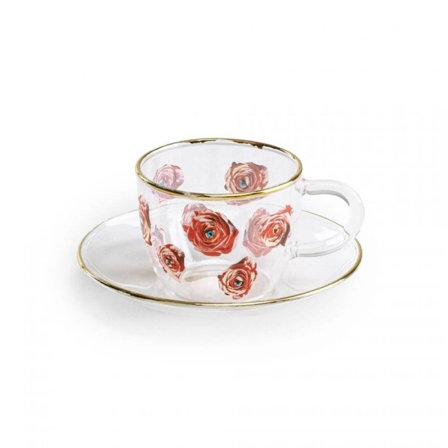 SET CAFFE IN VETRO "TOILETPAPER" Cm.6,5x8,8 h.5/?