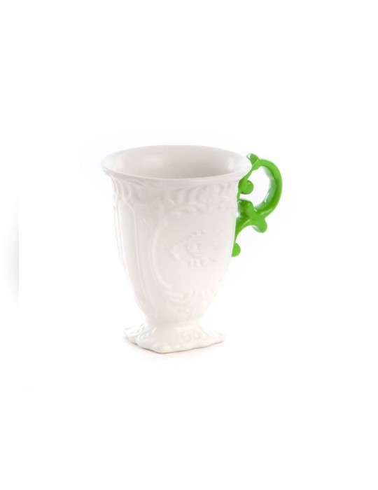 Seletti Tazza in porcellana I-Wares con manico verde